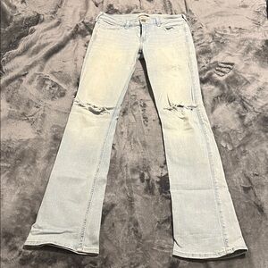 Women's Light Blue Distressed Jeans